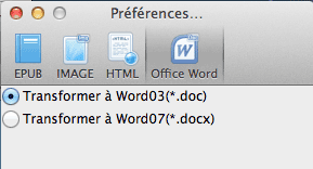 Paramètres de PDF à Word